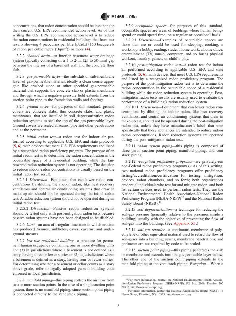 ASTM E1465-08a - Standard Practice for Radon Control Options for the Design and Construction of New Low-Rise  Residential Buildings (Withdrawn 2017)