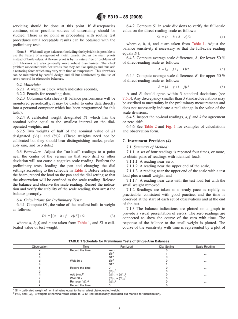 ASTM E319-85(2008) - Standard Practice for the Evaluation of Single-Pan Mechanical Balances