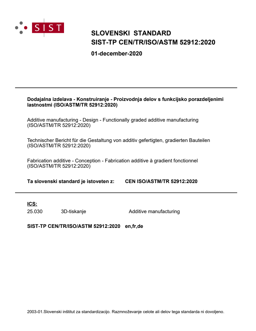 TP CEN/TR/ISO/ASTM 52912:2020 - BARVE