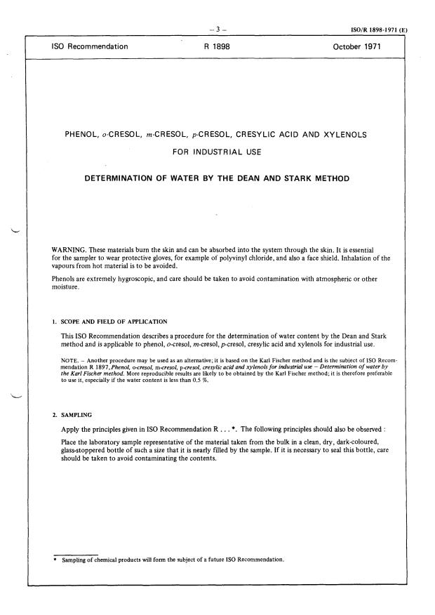 ISO/R 1898:1971 - Withdrawal of ISO/R 1898-1971