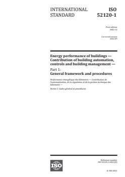 ISO 52120-1:2021 ISO 52120-1:2021 - Energy performance of buildings — Contribution of building automation, controls and building management — Part 1: General framework and procedures
Released:15. 09. 2022 - Page 1 preview
