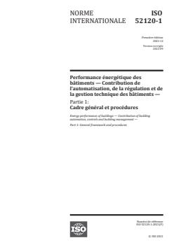 ISO 52120-1:2021 ISO 52120-1:2021 - Energy performance of buildings — Contribution of building automation, controls and building management — Part 1: General framework and procedures
Released:15. 09. 2022 - Page 1 preview