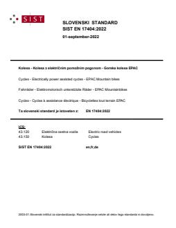 SIST EN 17404:2022 - Page 1 preview