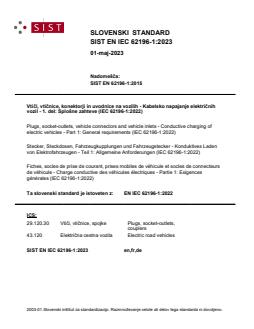 SIST EN IEC 62196-1:2023 - BARVE - Page 1 preview