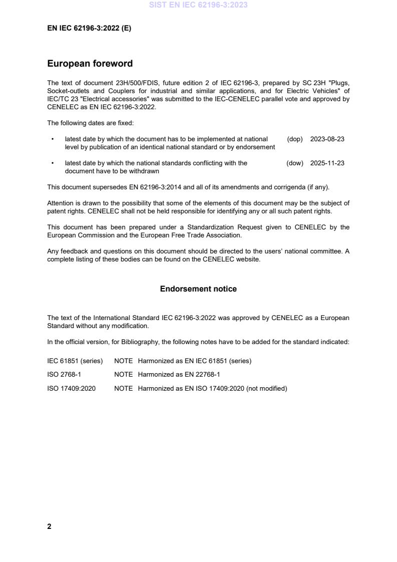SIST EN IEC 62196-3:2023 SIST EN IEC 62196-3:2023 - Page 4 preview