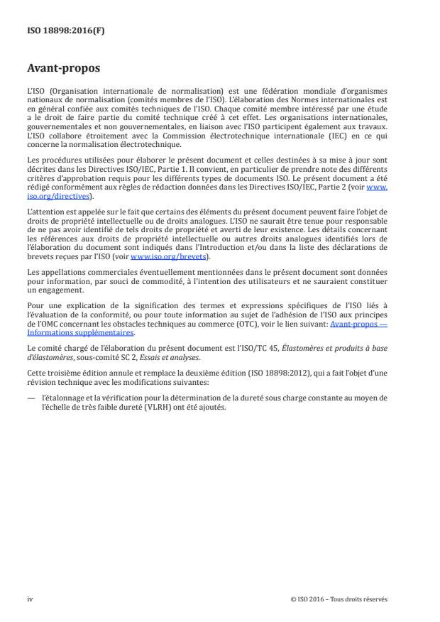 ISO 18898:2016 ISO 18898:2016 - Caoutchouc -- Étalonnage et vérification des duromètres - Page 4 preview