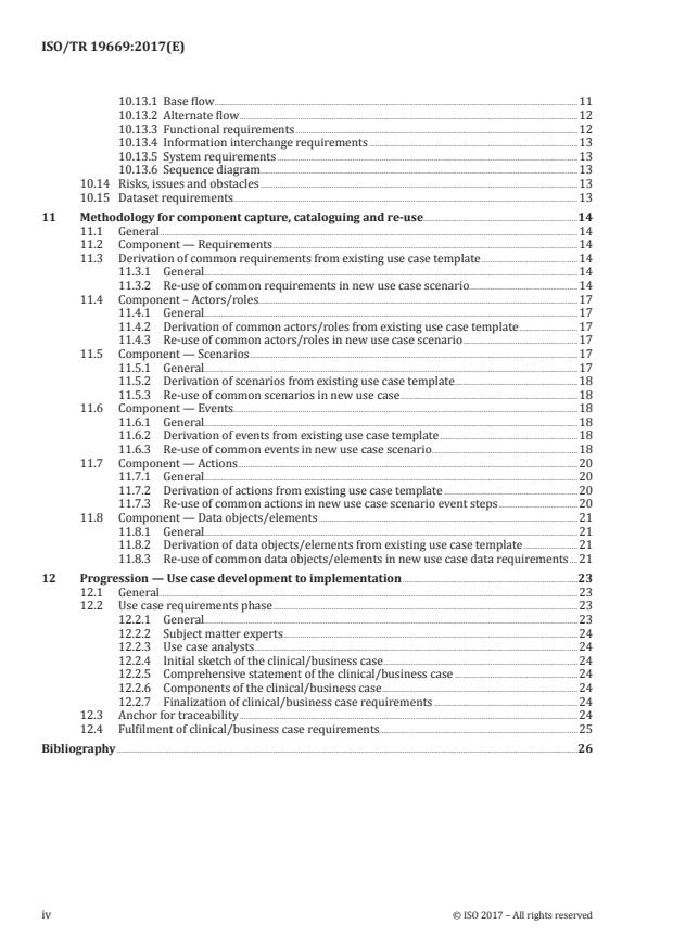 ISO/TR 19669:2017 ISO/TR 19669:2017 - Health informatics -- Re-usable component strategy for use case development - Page 4 preview