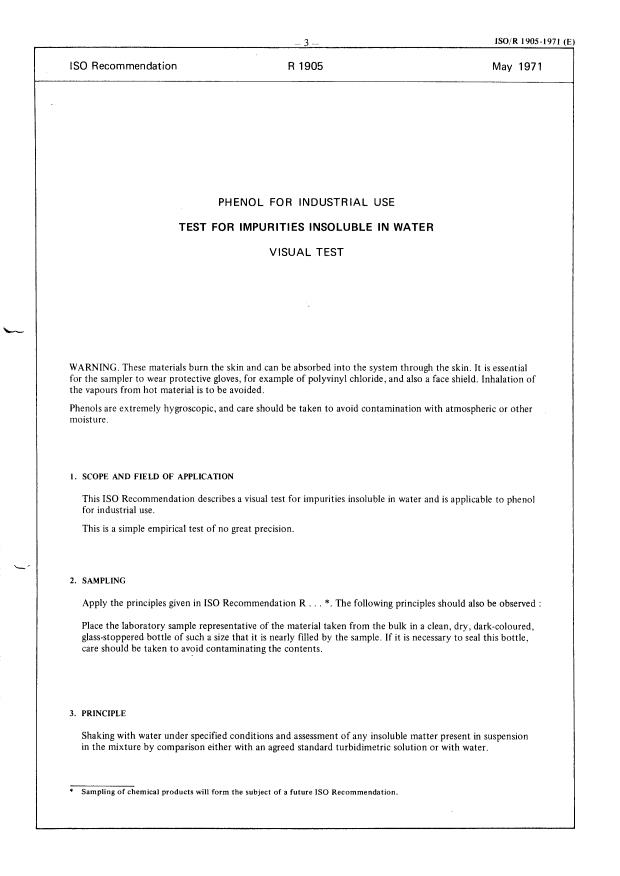ISO/R 1905:1971 - Withdrawal of ISO/R 1905-1971