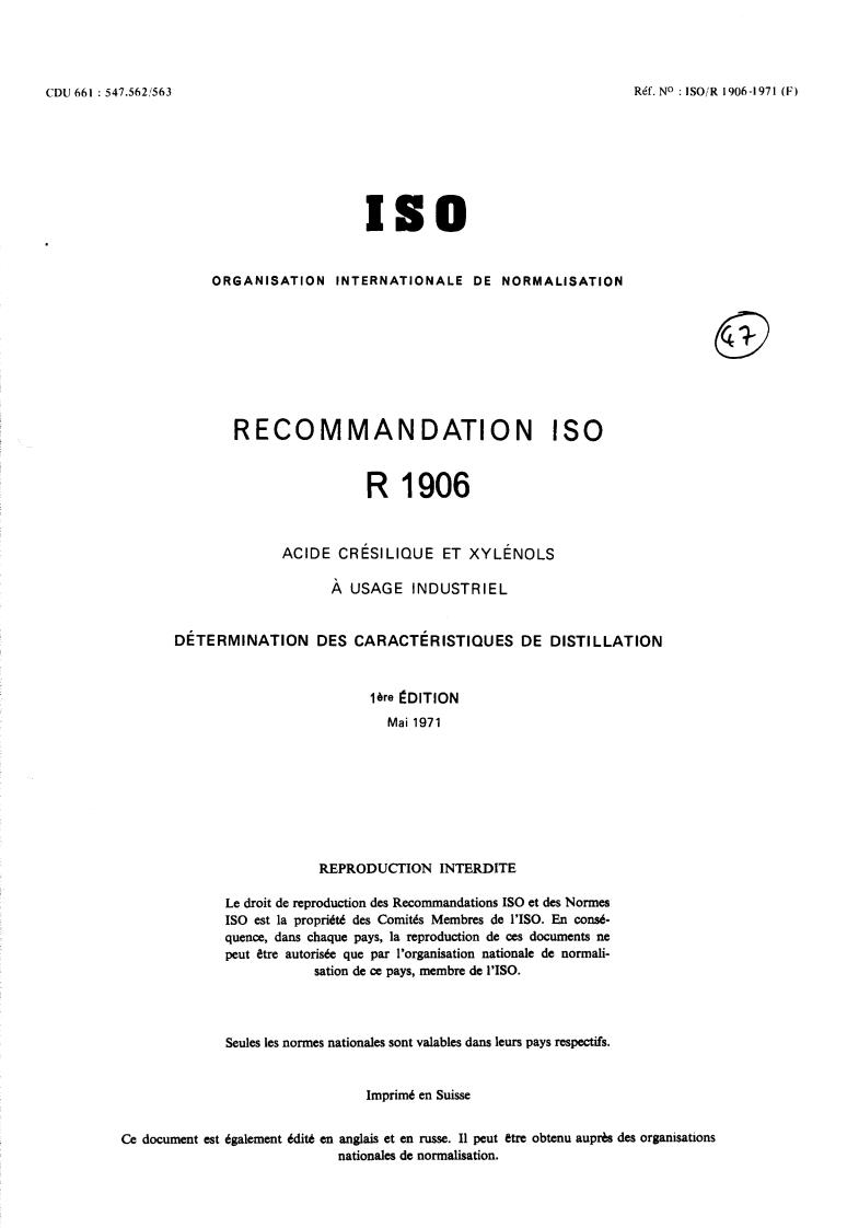 ISO/R 1906:1971 - Withdrawal of ISO/R 1906-1971
Released:5/1/1971