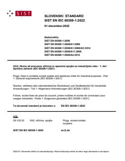 SIST EN IEC 60309-1:2022 SIST EN IEC 60309-1:2022 - Page 1 preview