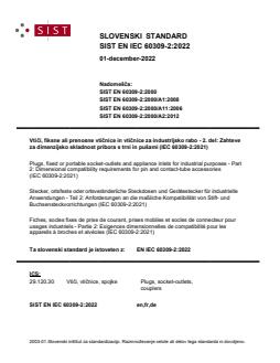 EN IEC 60309-2:2022 - Page 1 preview