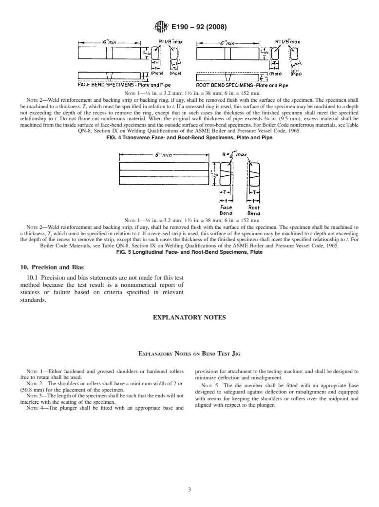 ASTM E190-92(2008) - Standard Test Method for Guided Bend Test for Ductility of Welds