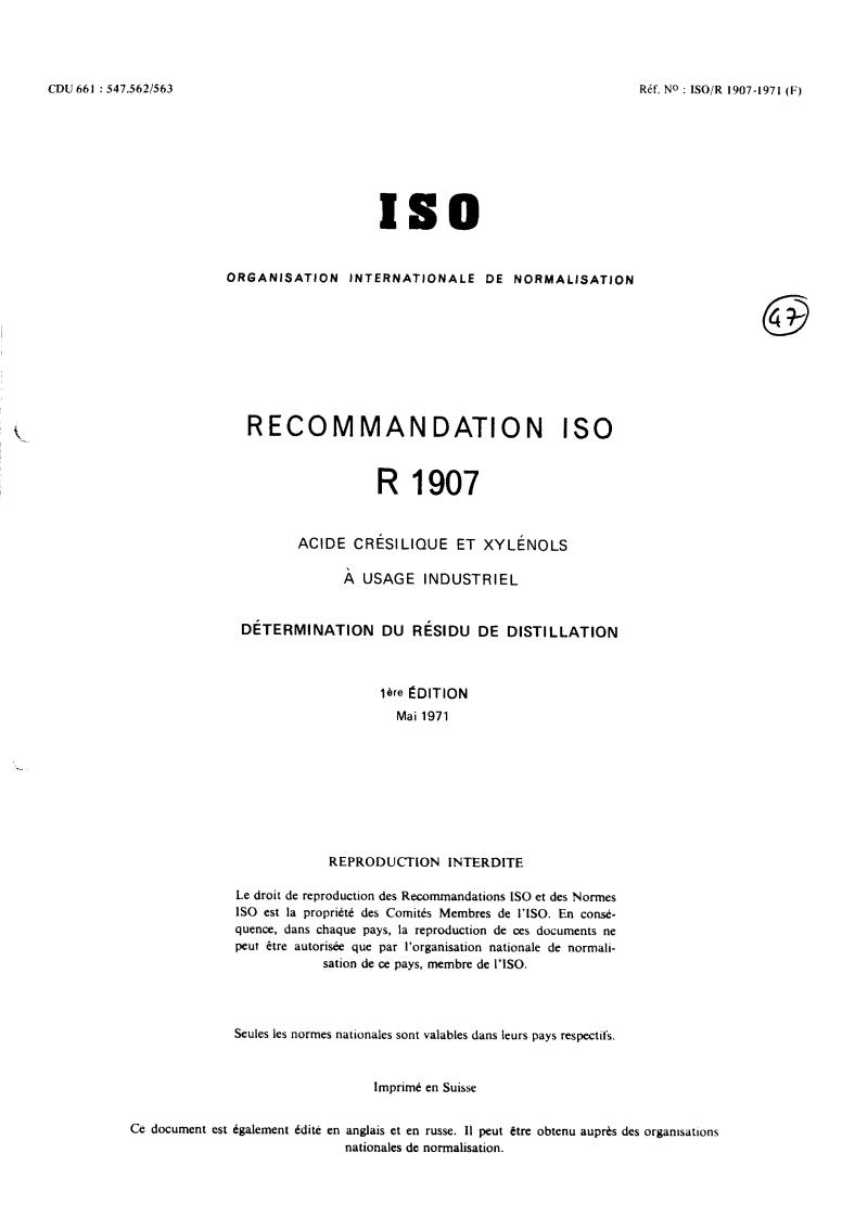 ISO/R 1907:1971 - Withdrawal of ISO/R 1907-1971
Released:5/1/1971