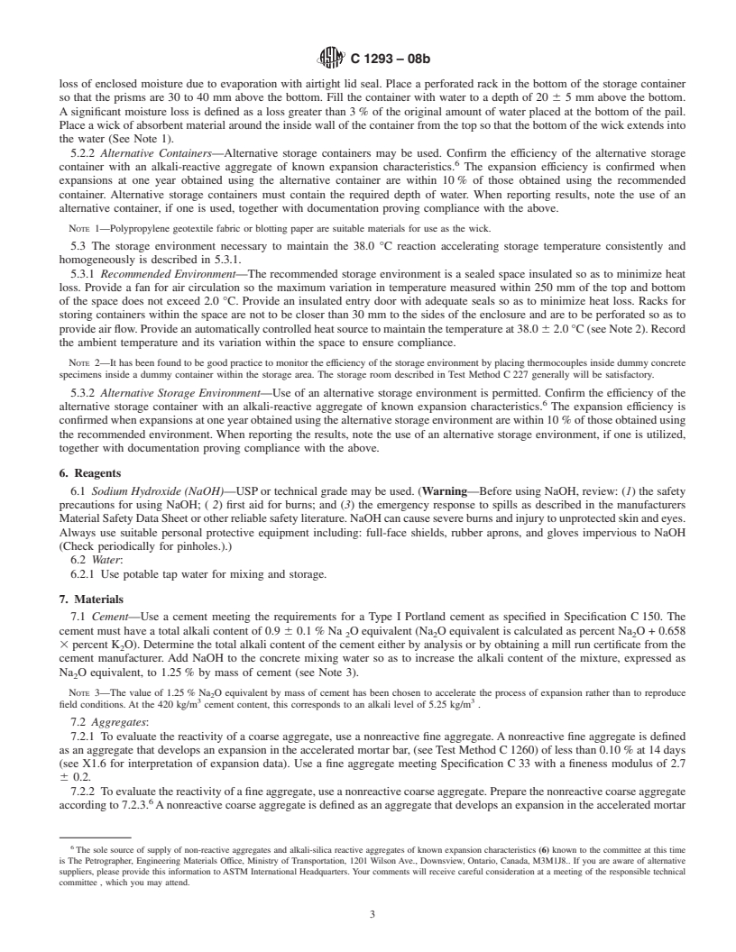 REDLINE ASTM C1293-08b - Standard Test Method for  Determination of Length Change of Concrete Due to Alkali-Silica Reaction