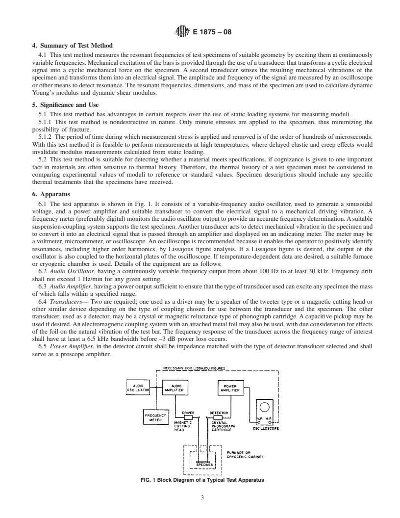 REDLINE ASTM E1875-08 - Standard Test Method for Dynamic Young's Modulus, Shear Modulus, and Poisson's Ratio by Sonic Resonance