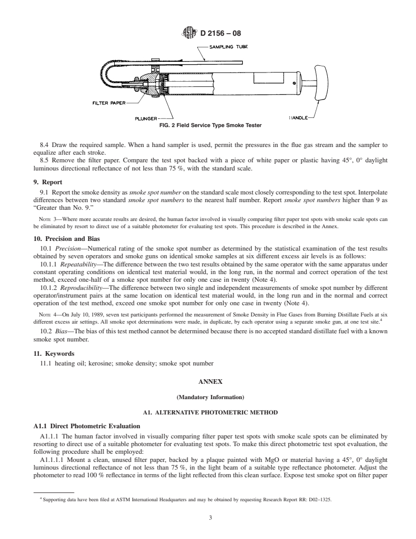 REDLINE ASTM D2156-08 - Standard Test Method for Smoke Density in Flue Gases from Burning Distillate Fuels