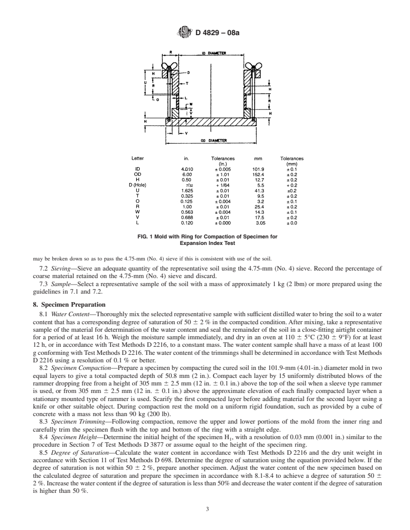 REDLINE ASTM D4829-08a - Standard Test Method for Expansion Index of Soils