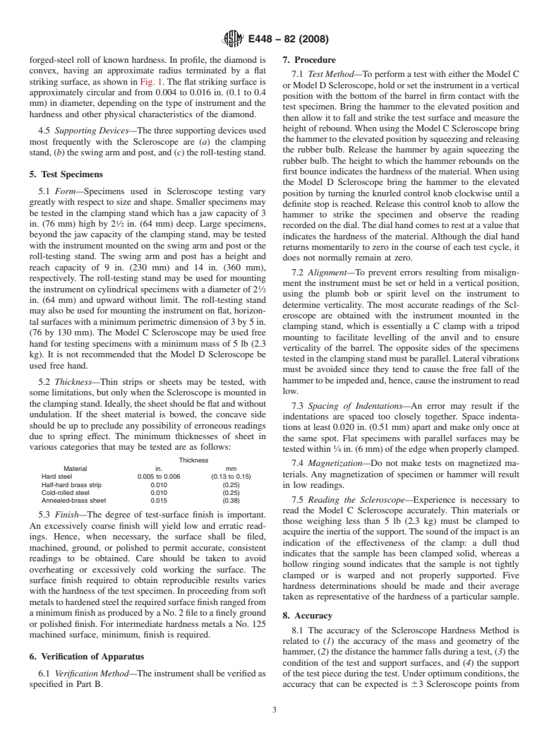 ASTM E448-82(2008) - Standard Practice for Scleroscope Hardness Testing of Metallic Materials (Withdrawn 2017)