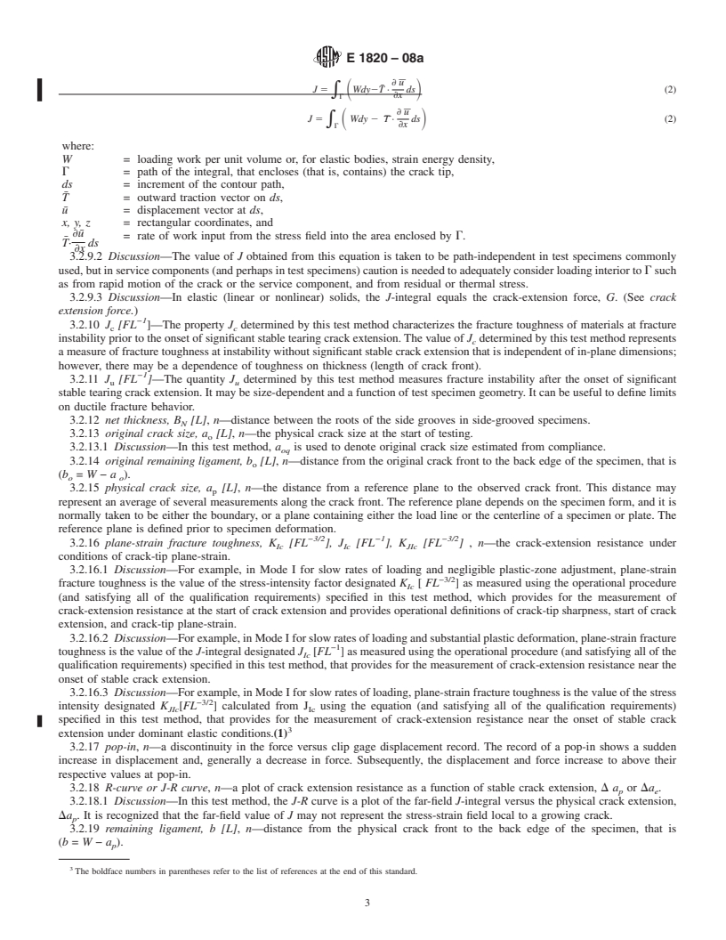 REDLINE ASTM E1820-08a - Standard Test Method for  Measurement of Fracture Toughness