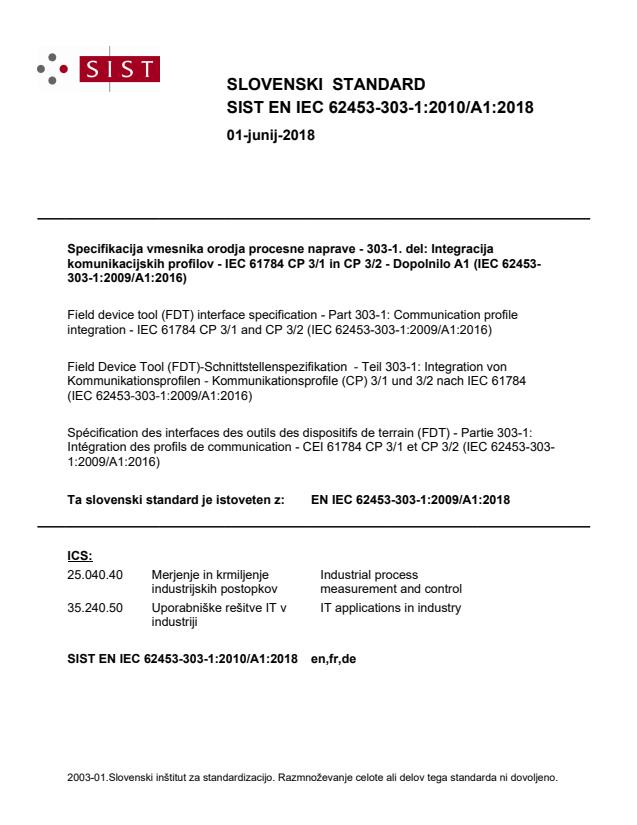 EN IEC 62453-303-1:2010/A1:2018