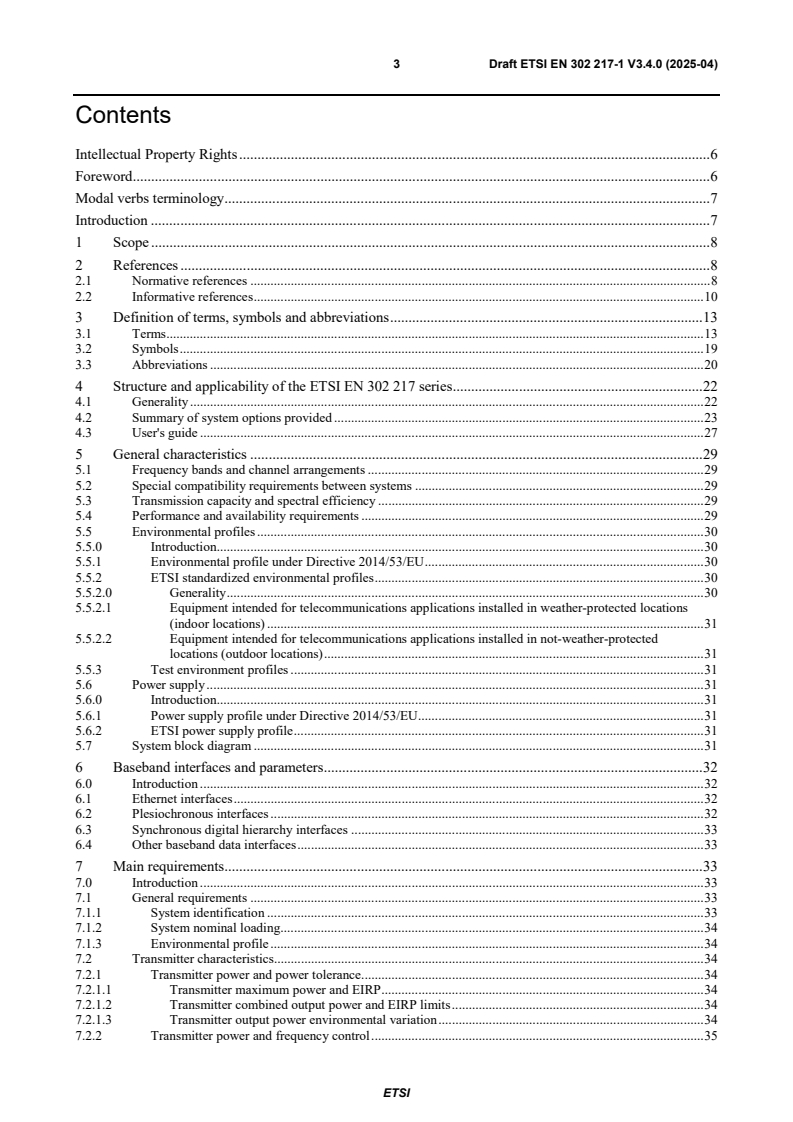 ETSI EN 302 217-1 V3.4.0 (2025-04) - Fixed Radio Systems; Characteristics and requirements for point-to-point equipment and antennas; Part 1: Overview, common characteristics and requirements not related to access to radio spectrum
