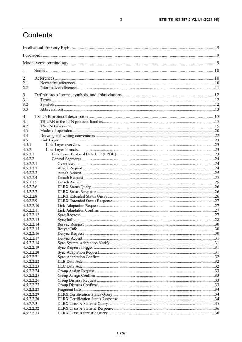ETSI TS 103 357-2 V2.1.1 (2024-06) - Short Range Devices; Low Throughput Networks (LTN); Protocols for radio interface A; Part 2: TS-UNB protocol