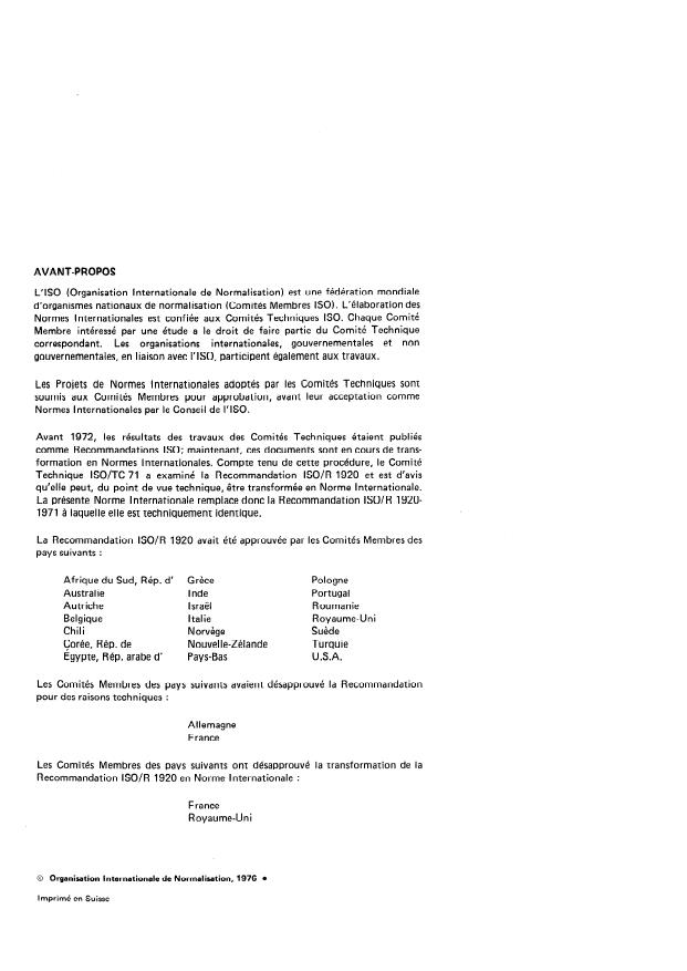 ISO 1920:1976 ISO 1920:1976 - Essais des bétons -- Dimensions, tolérances et destination des éprouvettes - Page 2 preview