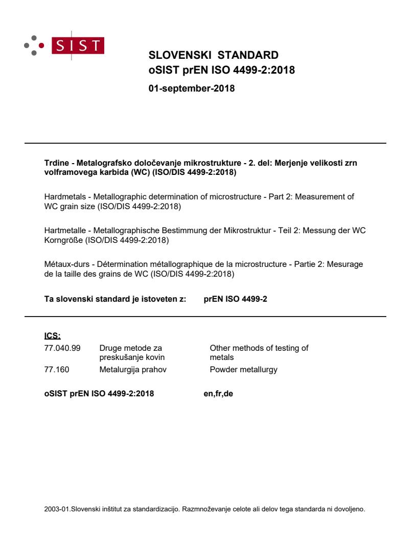 prEN ISO 4499-2:2018