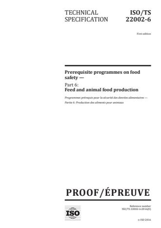 ISO/TS 22002-6:2016 - Prerequisite programmes on food safety