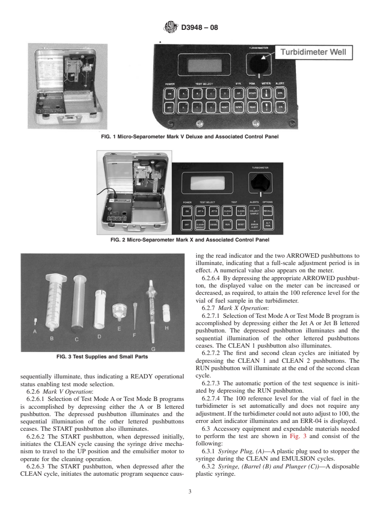 ASTM D3948-08 - Standard Test Method for Determining Water Separation Characteristics of Aviation Turbine Fuels by Portable Separometer