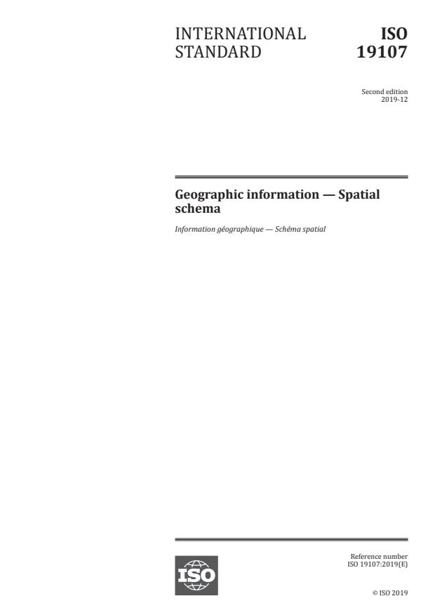 ISO 19107:2019 - Geographic information -- Spatial schema