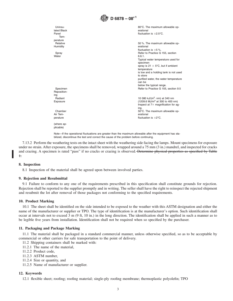 REDLINE ASTM D6878-08e1 - Standard Specification for Thermoplastic Polyolefin Based Sheet Roofing