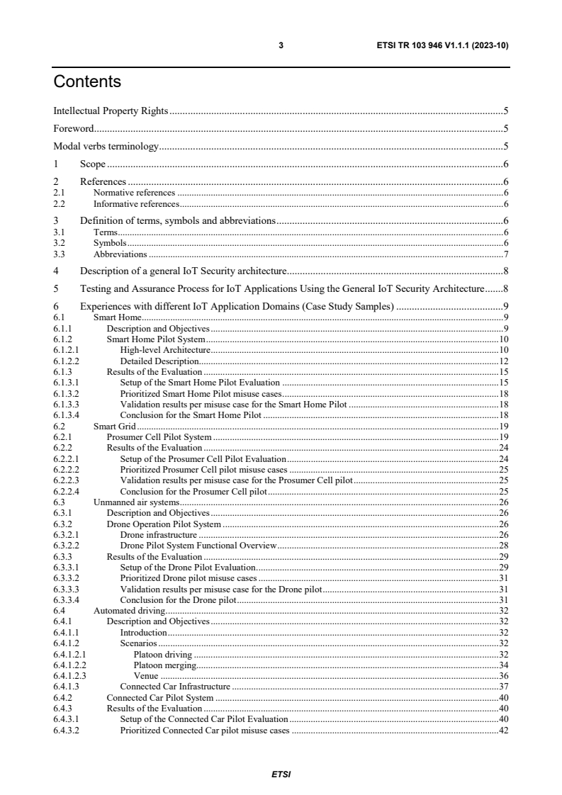 ETSI TR 103 946 V1.1.1 (2023-10) - Methods for Testing & Specification (MTS); Security validation of IoT architecture application and conformity; Case Study Experiences