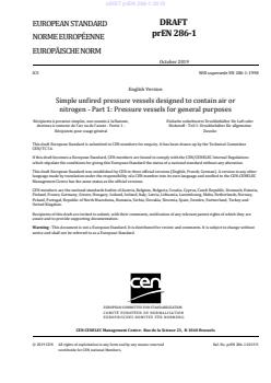 FprEN 286-1 prEN 286-1:2019 - Page 3 preview