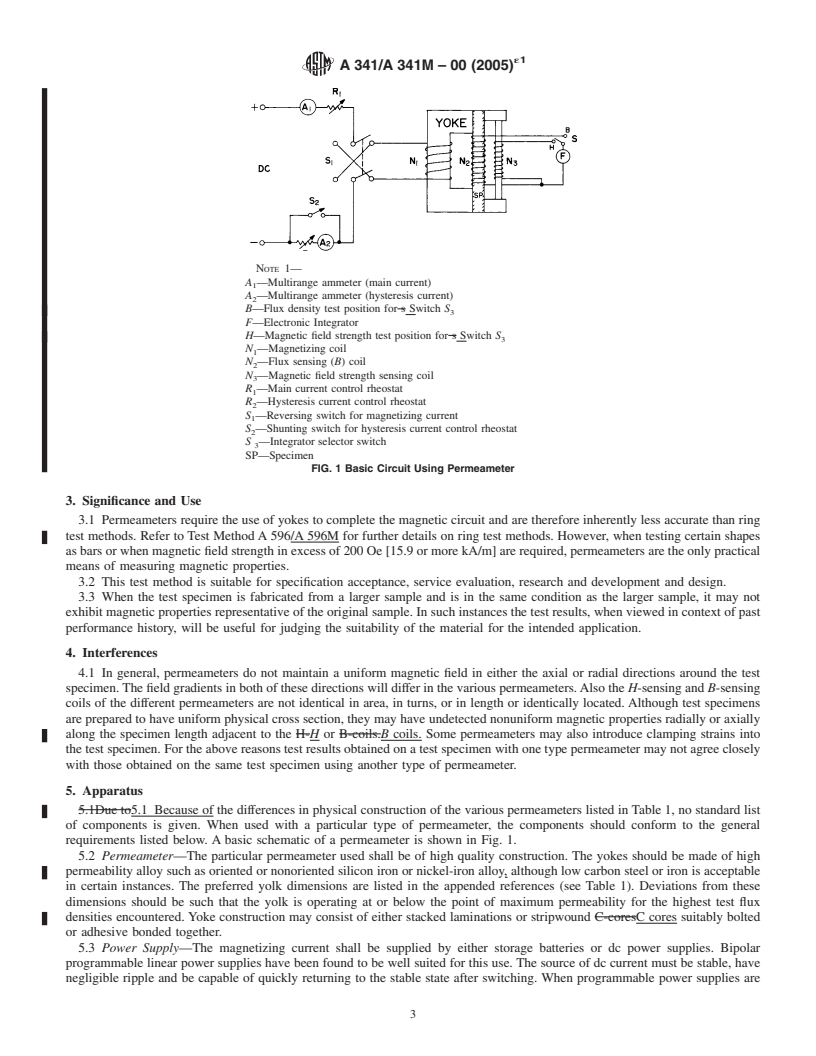 REDLINE ASTM A341/A341M-00(2005)e1 - Standard Test Method for Direct Current Magnetic Properties of Materials Using D-C Permeameters and the Ballistic Test Methods