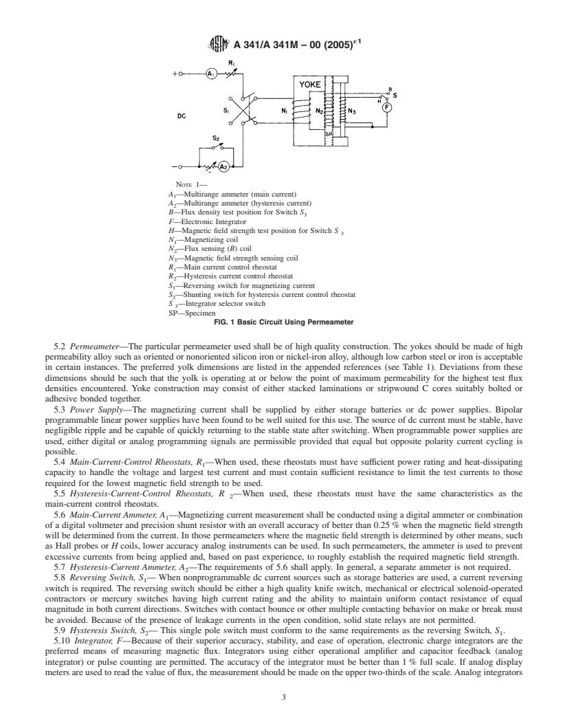 REDLINE ASTM A341/A341M-00(2005)e1 - Standard Test Method for Direct Current Magnetic Properties of Materials Using D-C Permeameters and the Ballistic Test Methods