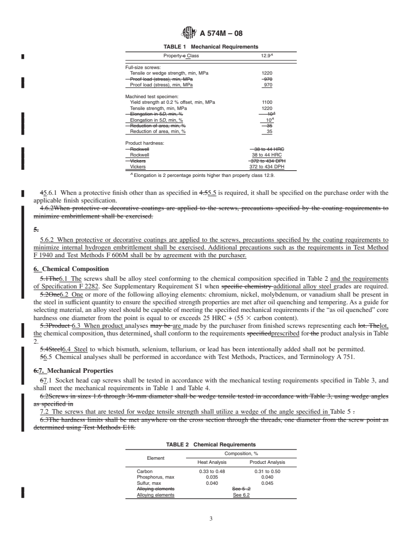 REDLINE ASTM A574M-08 - Standard Specification for Alloy Steel Socket-Head Cap Screws [Metric]