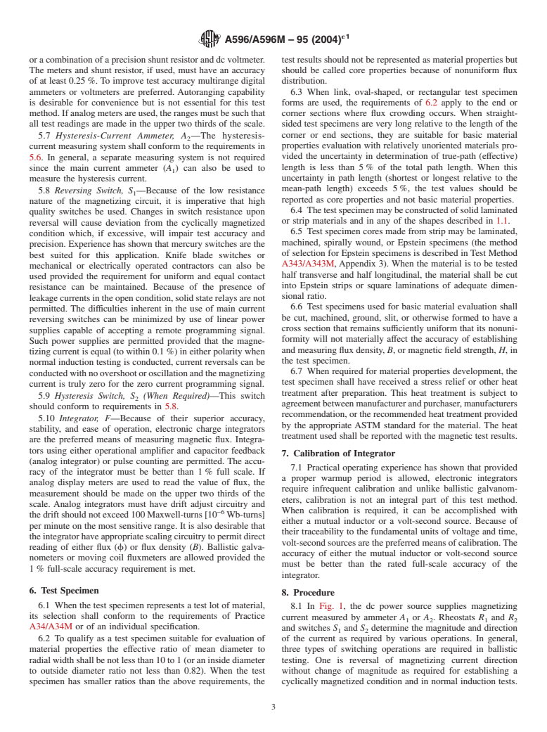 ASTM A596/A596M-95(2004)e1 - Standard Test Method for Direct-Current Magnetic Properties of Materials Using the Ballistic Method and Ring Specimens