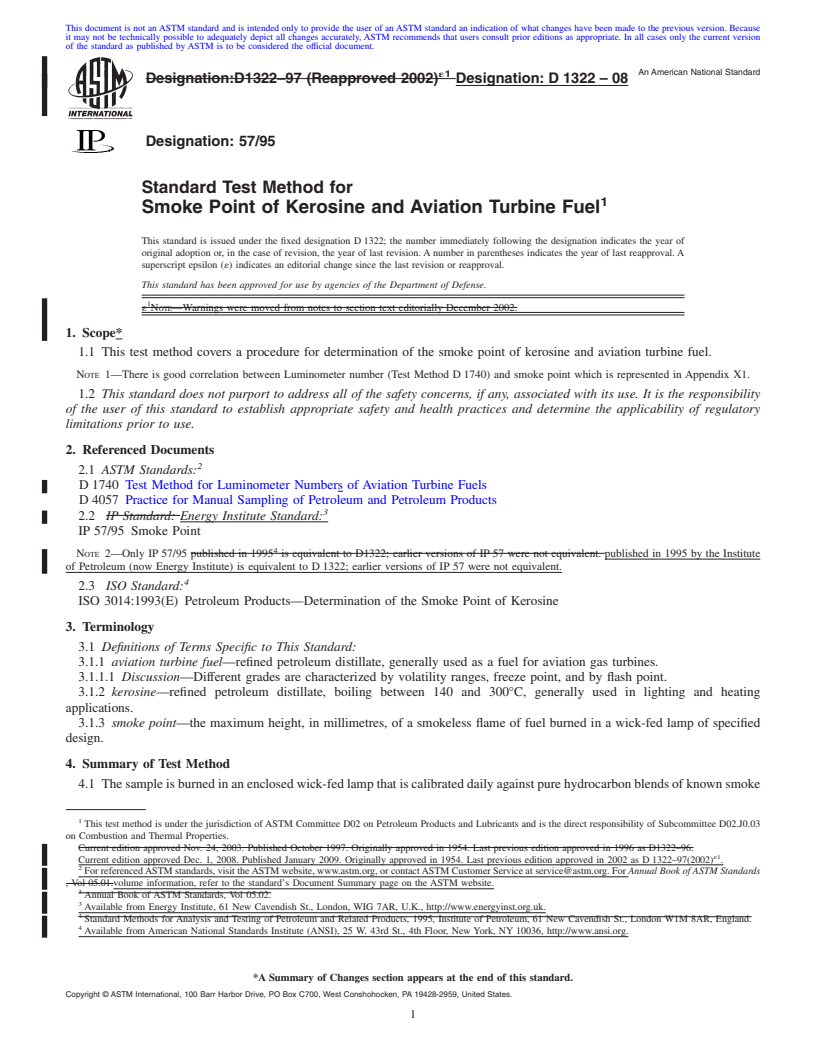 REDLINE ASTM D1322-08 - Standard Test Method for Smoke Point of Kerosine and Aviation Turbine Fuel