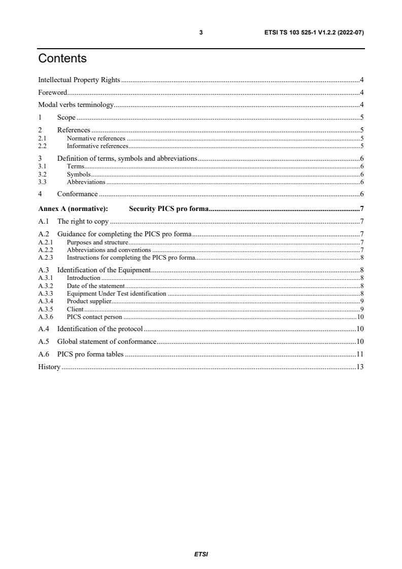 ETSI TS 103 525-1 V1.2.2 (2022-07) - Intelligent Transport Systems (ITS); Testing; Conformance test specifications for ITS PKI management; Part 1: Protocol Implementation Conformance Statement (PICS)