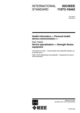 ISO/IEEE 11073-10442:2015 - Health informatics -- Personal health device communication