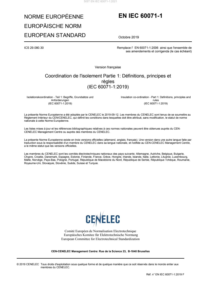 EN IEC 60071-1:2021 (FR) - BARVE
