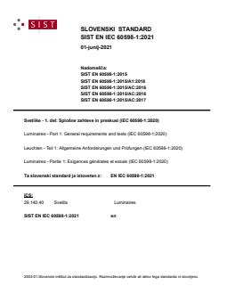 SIST EN IEC 60598-1:2021 - BARVE - Page 1 preview
