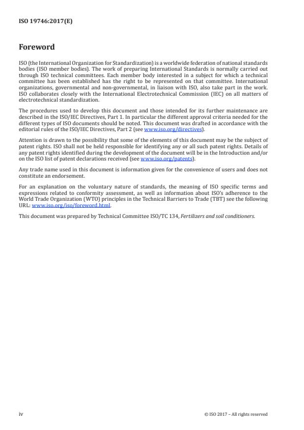 ISO 19746:2017 ISO 19746:2017 - Determination of urea content in urea-based fertilizers by high performance liquid chromatography (HPLC) - Page 4 preview