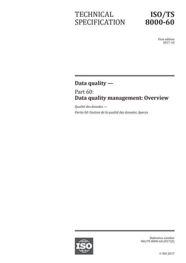 ISO/TS 8000-60:2017 - Data quality