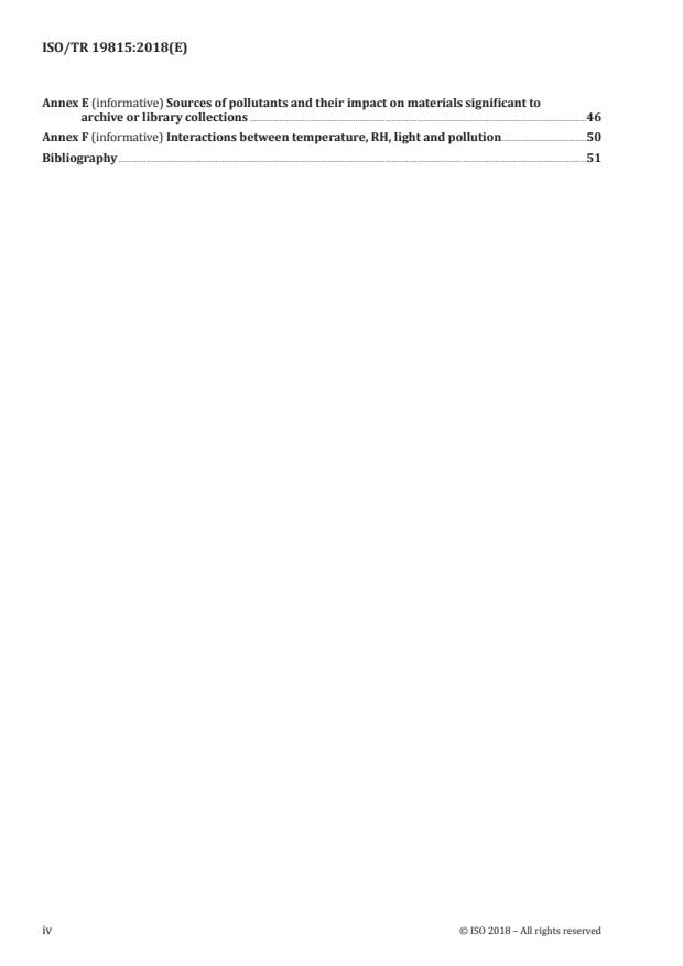 ISO/TR 19815:2018 ISO/TR 19815:2018 - Information and documentation -- Management of the environmental conditions for archive and library collections - Page 4 preview