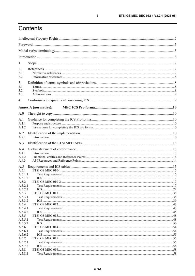 ETSI GS MEC-DEC 032-1 V3.2.1 (2023-08) ETSI GS MEC-DEC 032-1 V3.2.1 (2023-08) - Multi-access Edge Computing (MEC); API Conformance Test Specification; Part 1: Test Requirements and Implementation Conformance Statement (ICS)