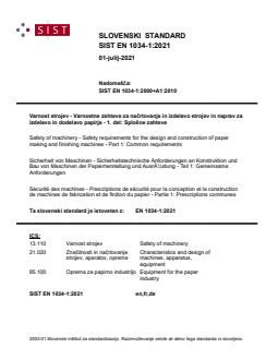 EN 1034-1:2021 - Page 1 preview