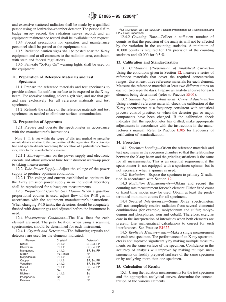 ASTM E1085-95(2004)e1 - Standard Test Method for X-Ray Emission Spectrometric Analysis of Low-Alloy Steels