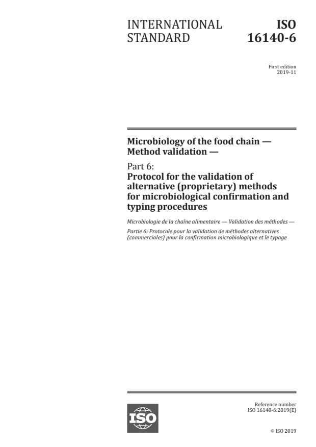 ISO 16140-6:2019 - Microbiology of the food chain -- Method validation